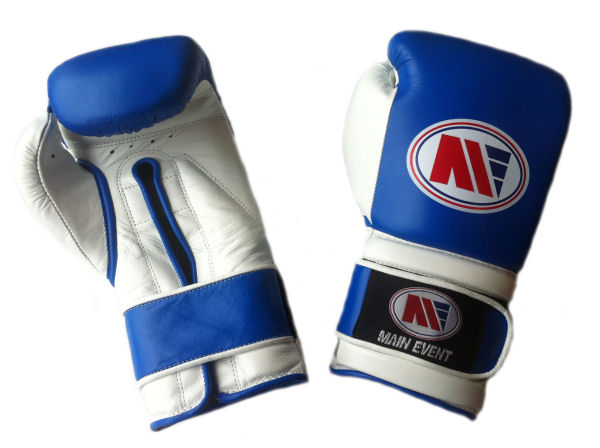 Main Event PTG 1000 Pro Train Boxing Gloves Velcro Blue White